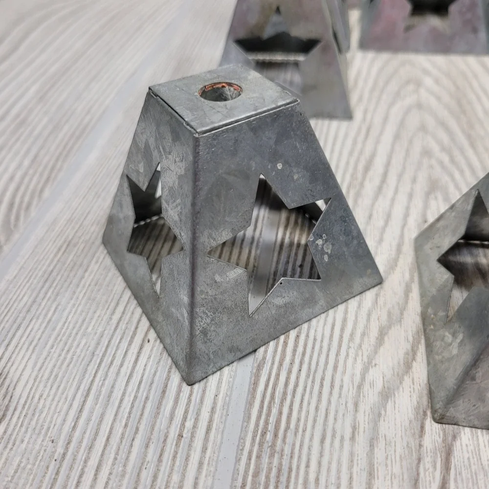 Set of 12 Galvanized Metal Star Cutout Lanterns Rustic Farmhouse Decor 2.5 Inch‎